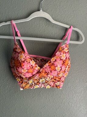 PINK lace push-up bralette